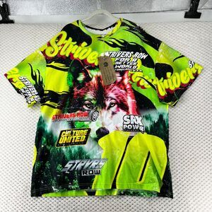 Strivers Row Graphic‎ Tee Jasmine Green Wolf Print Short Sleeve Streetwear 2XL
